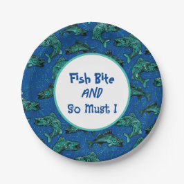 Prato De Papel Pesca de Peixe Mordido Walleye