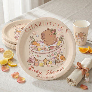 Prato De Papel Pescadinha Pluft Churrasco de Bebê Menina Capivara