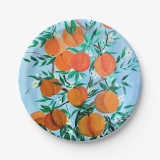 Prato De Papel Pêssegos N' Creme