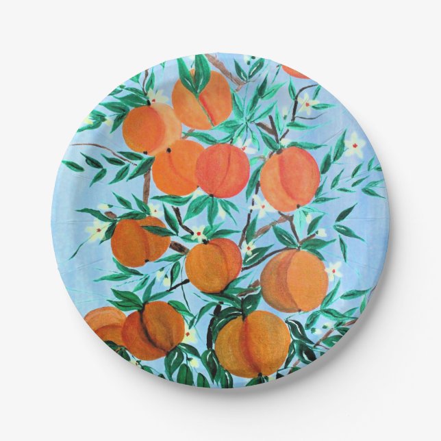 Prato De Papel Pêssegos N' Creme (Frente)