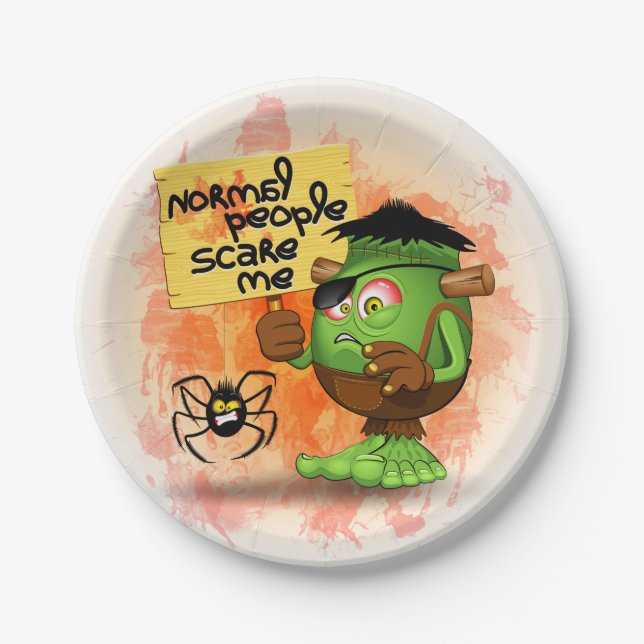 Prato De Papel 'Pessoas normais me assustam' Humorista Frankenste (Frente)