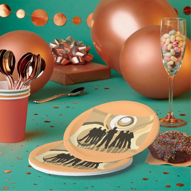 Prato De Papel Pessoas retrorreflectoras com Círculos Abstrato (Criador carregado)