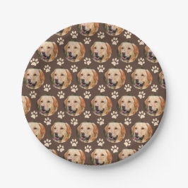 Prato De Papel Pet Photo Pattern Dog Brown