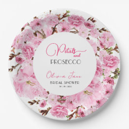 Prato De Papel Petais e Prosecco Watercolor Arco Floral Pinkwhite