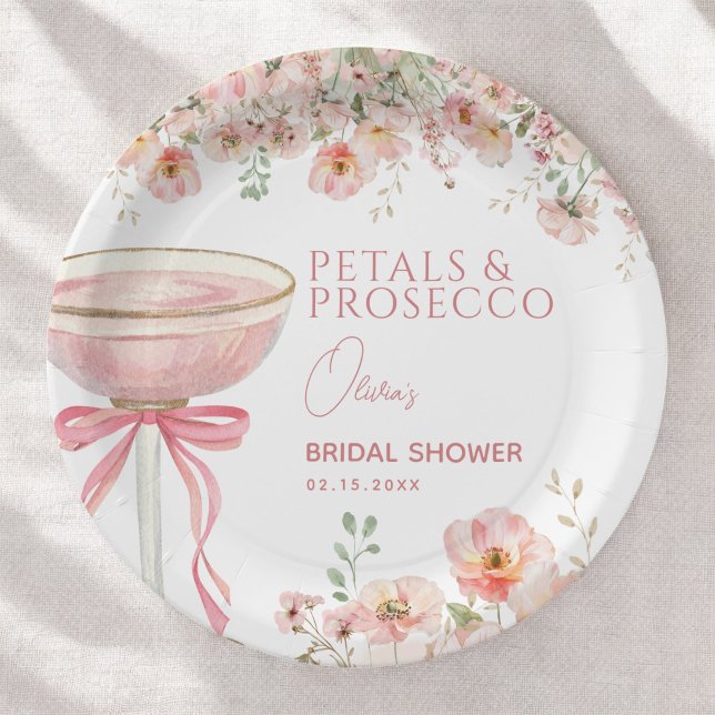 Prato De Papel Pétalas de Arco-Íris e Brinde de Prosecco Rosa Cho (Criador carregado)