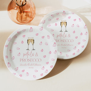 Prato De Papel Pétalas & Prosecco Champanhe Bridal Shower