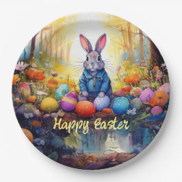 Prato De Papel Peter Easter Bunny com Ovos de Páscoa