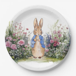 Prato De Papel Peter, o jardim floral de aquarelas do Coelho