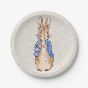 Prato De Papel Peter o Rabbit Beige Linen Fundo