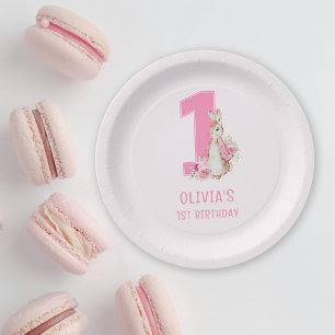 Prato De Papel Peter Rabbit   Primeiro Aniversário