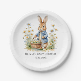 Prato De Papel Peter Rabbit Wildflower Baby Shower Paper Plates
