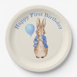 Prato De Papel Peter the Rabbit feliz primeiro aniversário