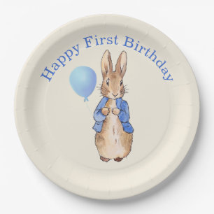 Prato De Papel Peter the Rabbit feliz primeiro aniversário