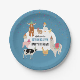 Prato De Papel Petting Zoo Party Animals Barnyard Birthday Boy