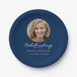 Prato De Papel Photo Celebration of Life Funeral Memorial Blue