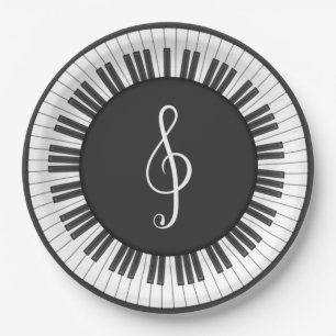 Prato De Papel Piano Plates Customizable Party Concertion