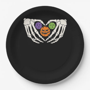 Prato De Papel Pickle Engraçado Halloween O Esqueleto Mãos Coraçã