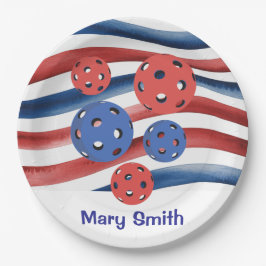 Prato De Papel Pickleball  American themed for 4th July 