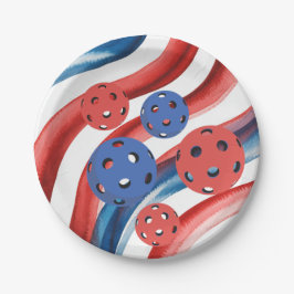 Prato De Papel Pickleball  American themed for 4th July 