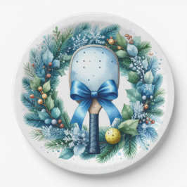 Prato De Papel Pickleball Christmas Wreath 