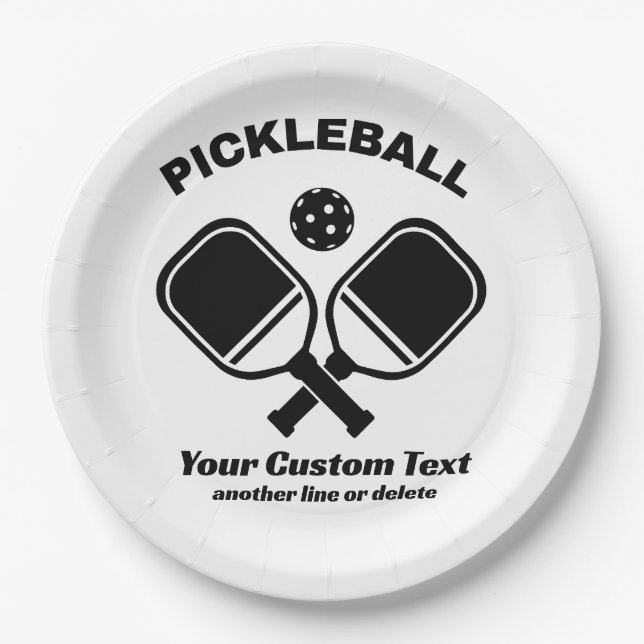 Prato De Papel Pickleball Club Pickleball Paddle & Ball Personali (Frente)