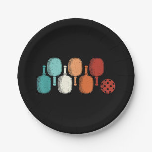 Prato De Papel Pickleball Lover Retro Paddage Vintage