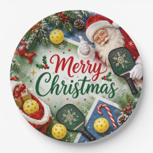 Prato De Papel Pickleball tema de Natal