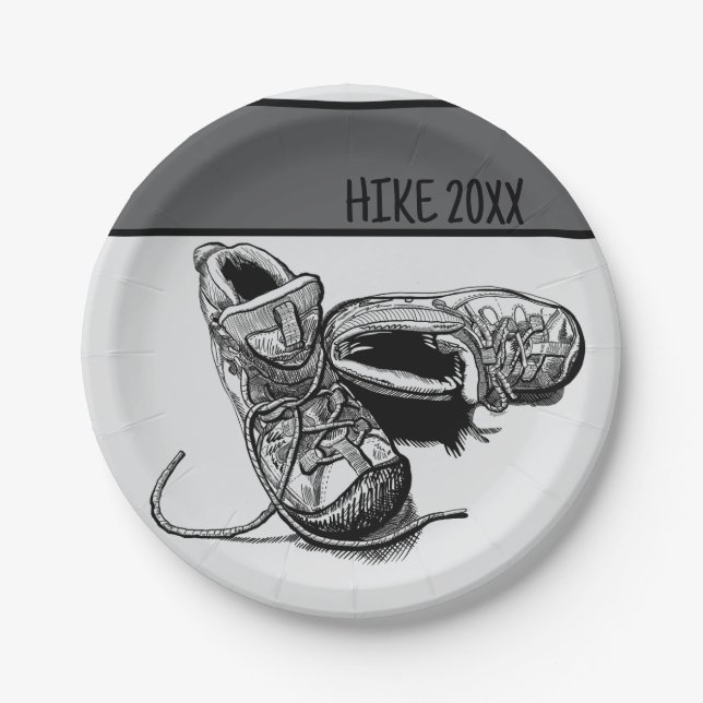 Prato De Papel Picnic de acampamento personalizado Hiker (Frente)