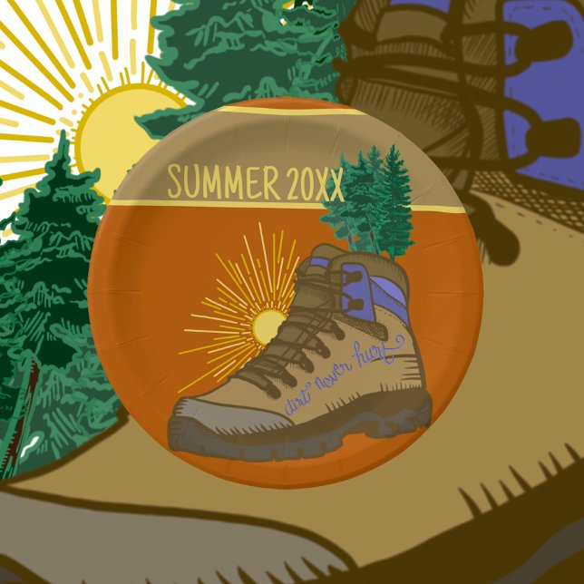 Prato De Papel Picnic de acampamento personalizado Hiker (Criador carregado)