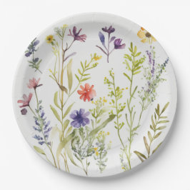 Prato De Papel Picnic Plates - Flores selvagens Bonito