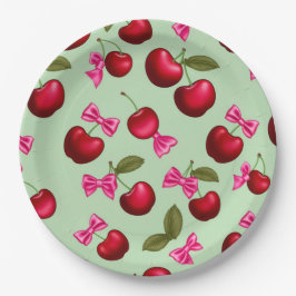 Prato De Papel Picnic Plates - Grandes Cerejas e Arcos