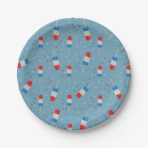 Picolés Vermelho Branco e Azul Com Estrelas-Festa