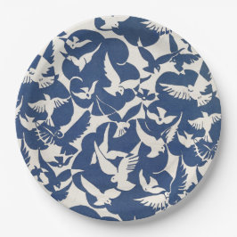 PRATO DE PAPEL: PIGÕES EM BRANCO + AZUL:1928