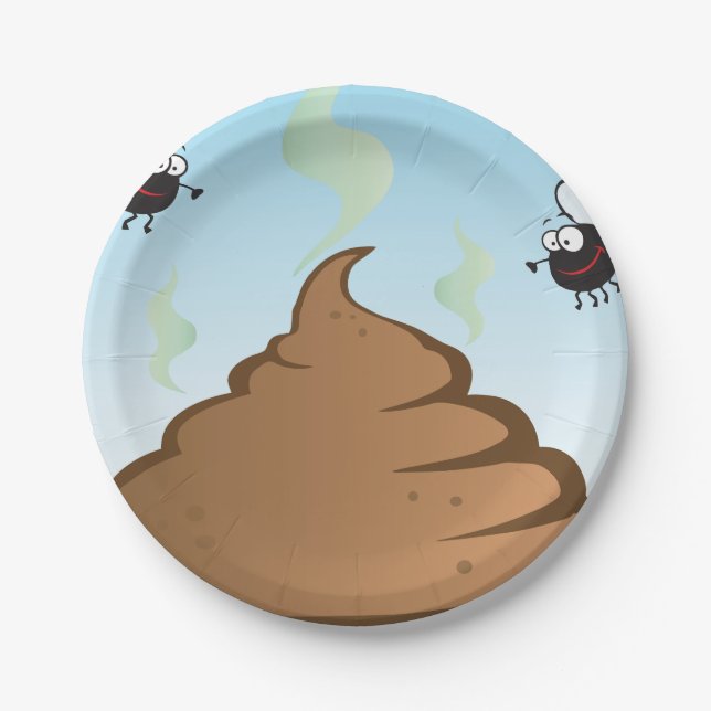 Prato De Papel Pilha Cheirosa De Poop (Frente)