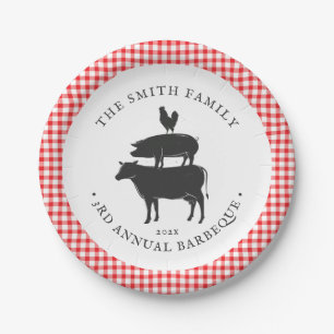 Prato De Papel Pilha de animais  Churrasco Familiar