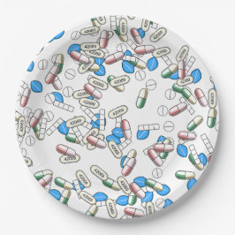 Prato De Papel Pill Sprinkles Pattern