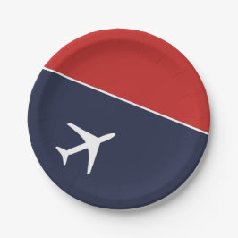 Prato De Papel Piloto de avião de avião de avião branco Funky
