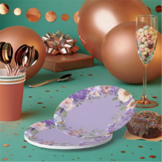 Prato De Papel Pincel De Papel Pintado Com Violetas Roxas