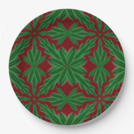 Prato De Papel Pine Mandala Garnet, 9" Placas De Papel