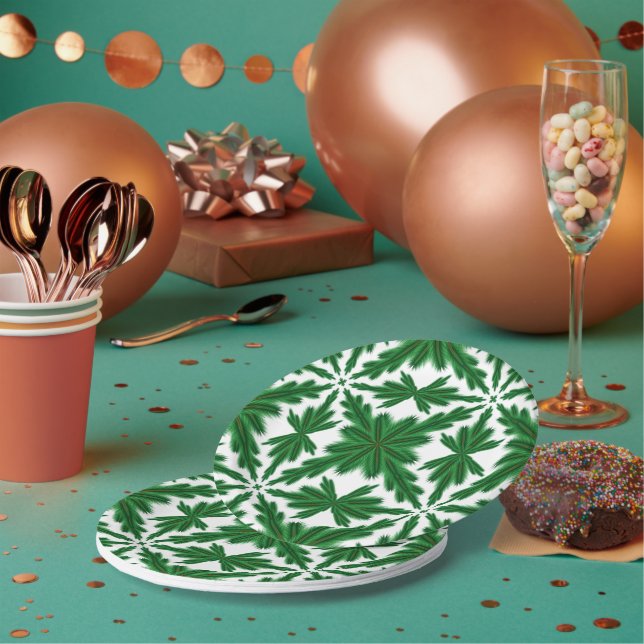 Prato De Papel Pine Mandala, Placas De Papel De 7" (Múltiplo)