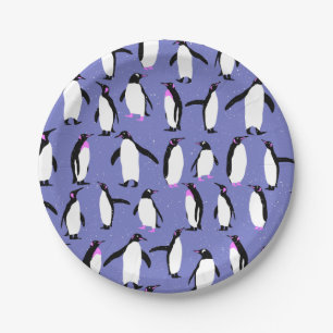 Prato De Papel Pinguim de inverno bonito