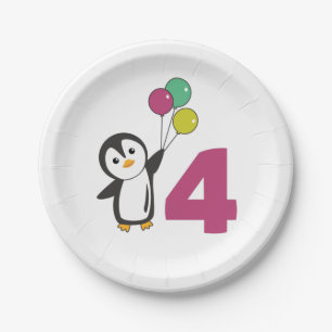 Prato De Papel Pinguim Quarto Balões De Aniversário Para Crianças
