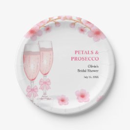 Prato De Papel Pink Bow Floral Petals and Prosecco Bridal Shower 