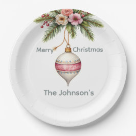 Prato De Papel Pink Christmas Ornament