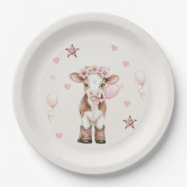 Prato De Papel Pink Cowgirl Birthday | Farm Theme 1st 