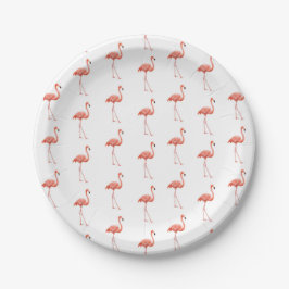 Prato De Papel Pink Flamingo Patterno Feminino