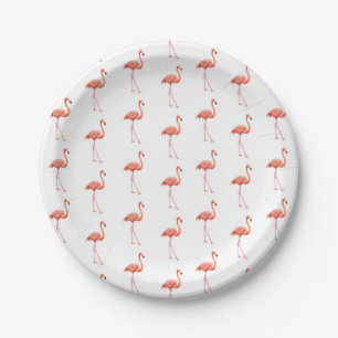 Prato De Papel Pink Flamingo Patterno Feminino