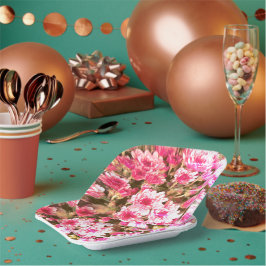 Prato De Papel Pink Floral Bloom Pattern – Soft Botanical Design