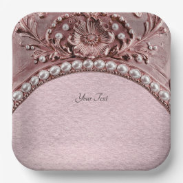 Prato De Papel Pink Flower Paper Plate