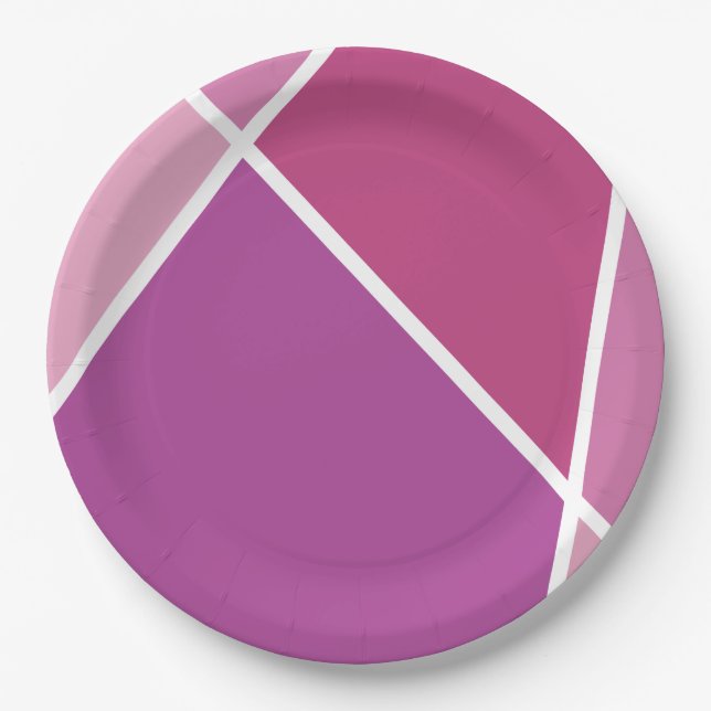 Prato De Papel Pink JanaiCreates Color Collection Paper Plates (Frente)